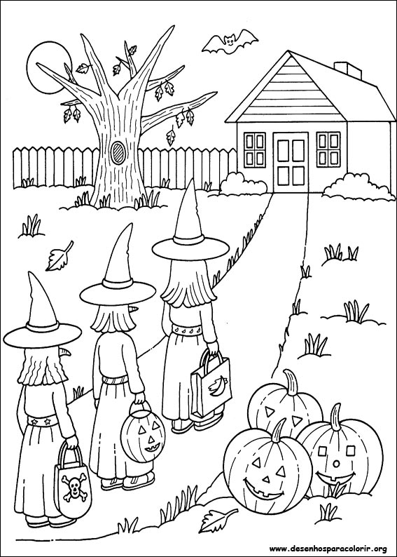 Desenho de Uma bruxa do Dia das bruxas para Colorir - Colorir.com