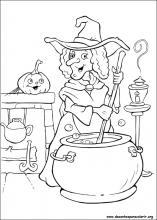 Desenhos para colorir de feliz dia das bruxas com uma piscadela da bruxa  para colorir 