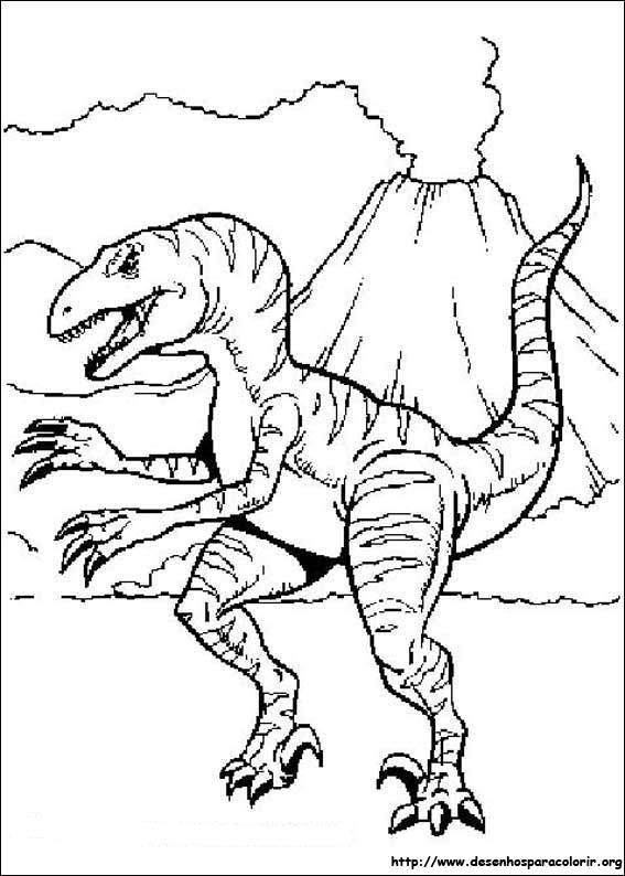 Desenhos Para Pintar e Colorir Dinossauro - Imprimir Desenho 024