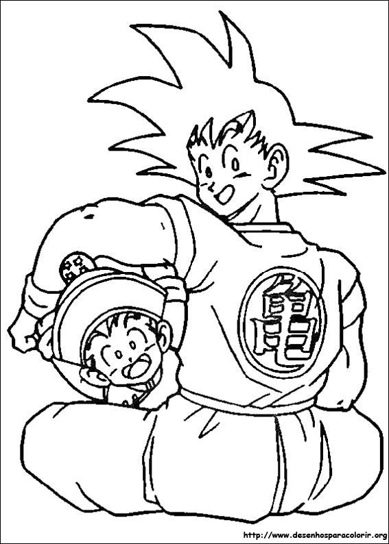Impressionantes páginas para colorir de Goku e Vegeta - páginas