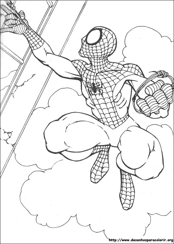 Homem-Aranha agachado e atento - Spiderman - Just Color Crianças : Páginas  para colorir para crianças