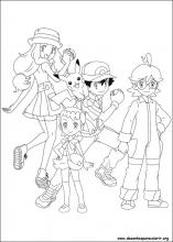Desenho de Ash, Brock e Pikachu correndo para colorir - Tudodesenhos