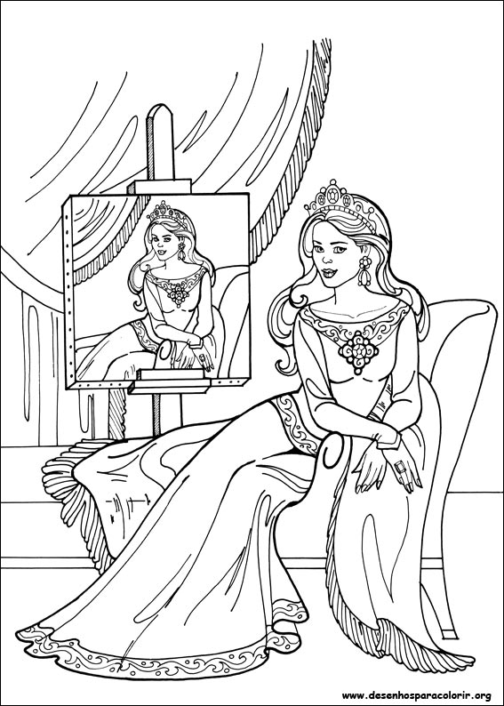 Desenhos Para Pintar e Colorir Princesa Leonora - Imprimir Desenho 011