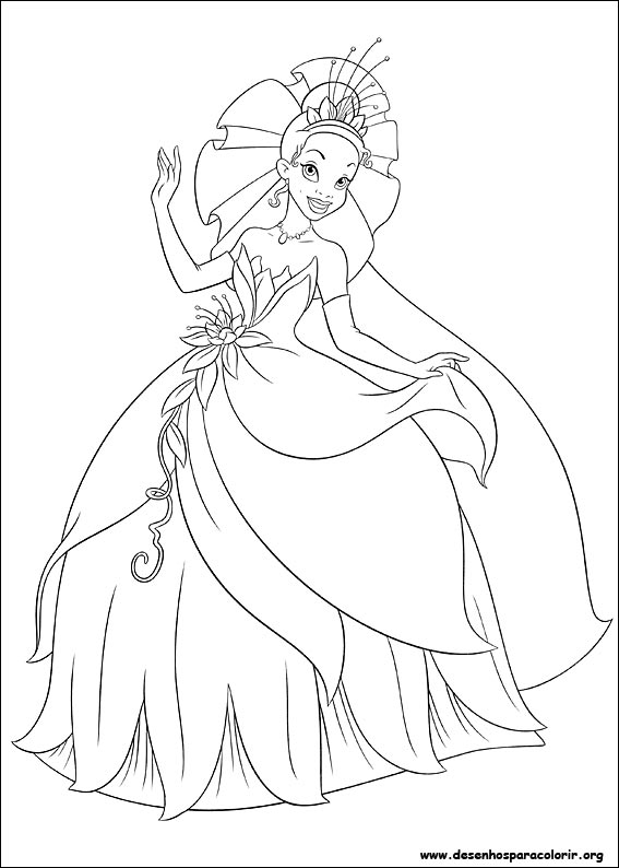 Desenhos para colorir de a princesa e o sapo para colorir 