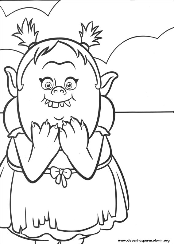 Desenhos dos Trolls para colorir - Bora Colorir