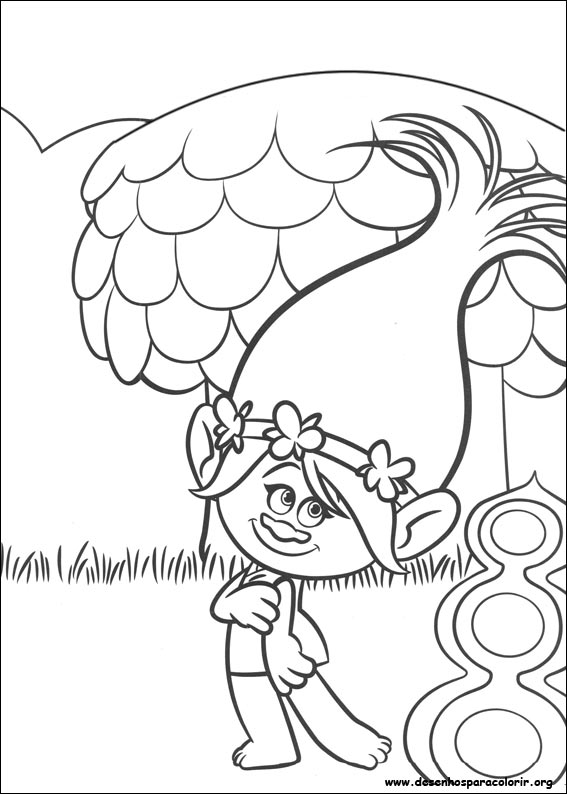 Desenhos dos Trolls para colorir - Bora Colorir